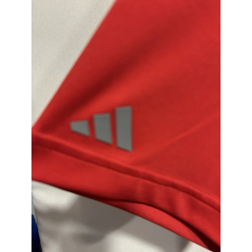 adidas Golf Men's Red Solid Short Sleeve Collared Polo Embroidered Logo M